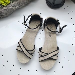 Toms Correa Burlap Ankle Strap Sandals